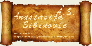 Anastasija Sibinović vizit kartica